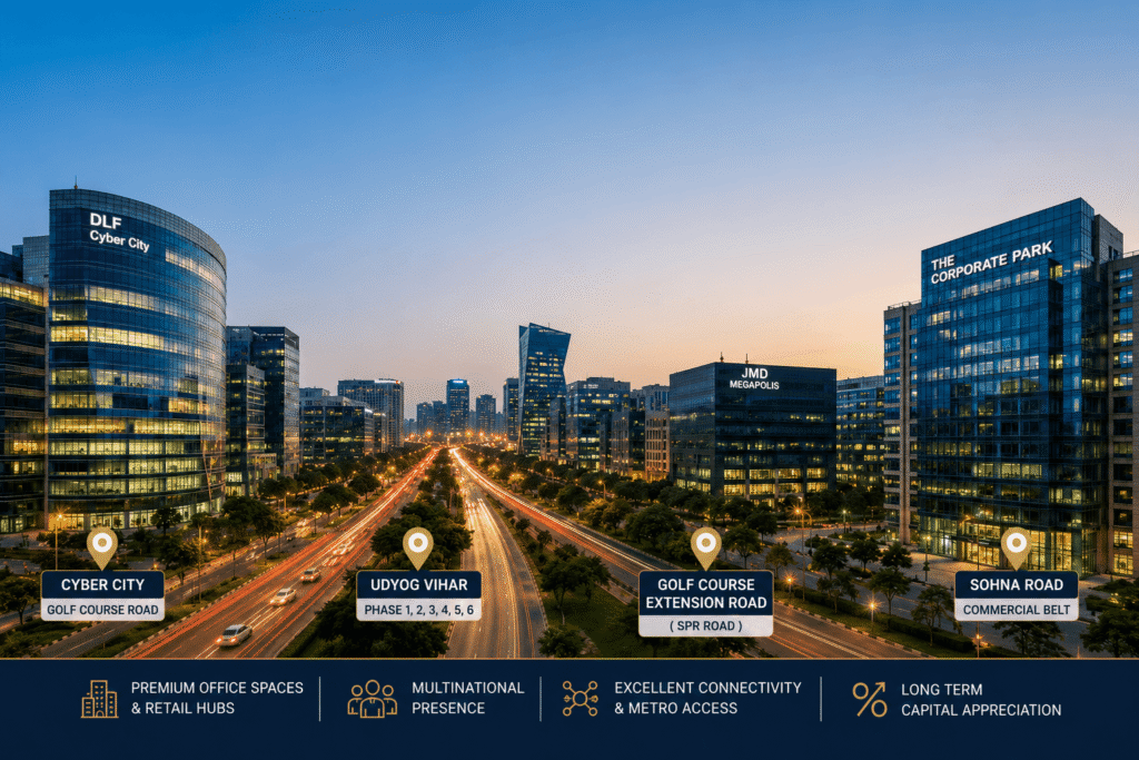 Best Commercial Hubs in Gurgaon for Investment in 2026: Investor’s Guide